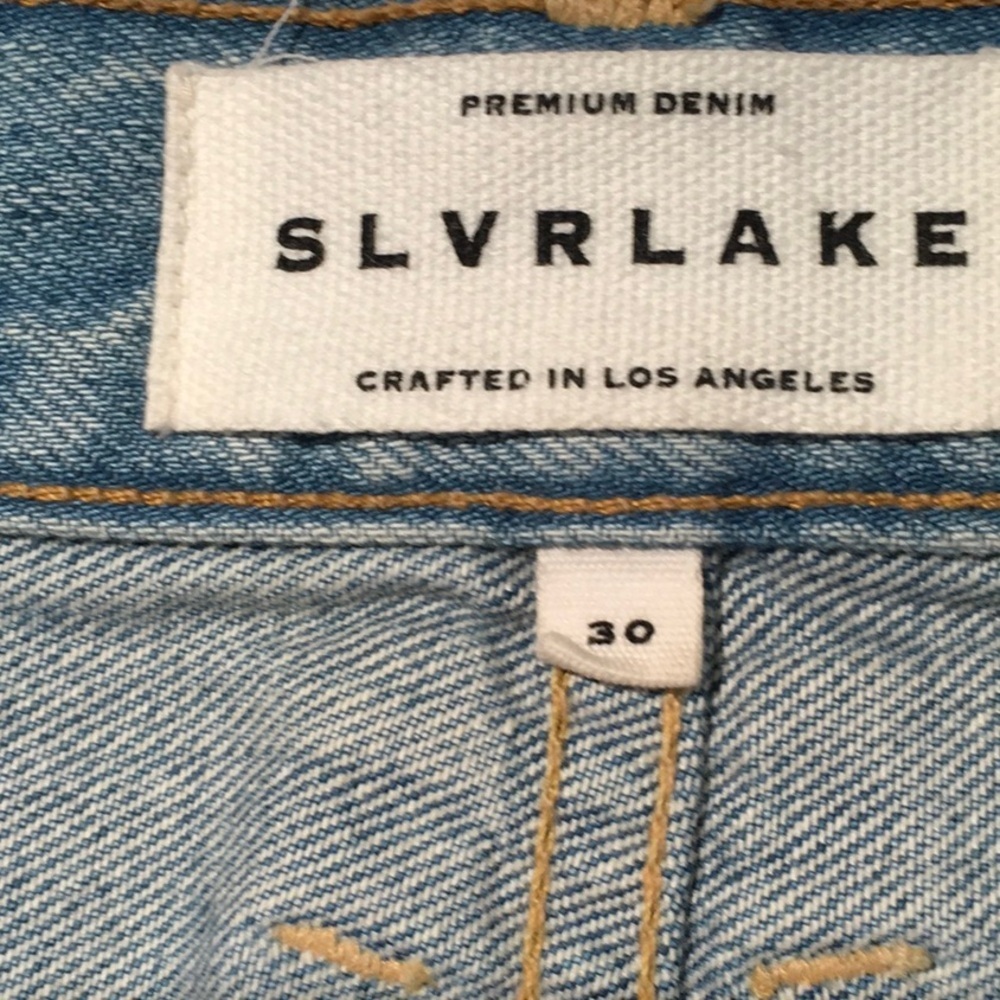 SLVRLAKE High-Rise Cropped Straight-Leg Jeans in Classic Blue - Picture 8 of 15